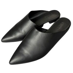 Vince Danna Black Leather Pointed Toe Mules Womens 6M EUR 36 Quiet Luxury Staple